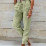 Modinzi pants Green / 8 (S) Lina Linen Drawstring Pants