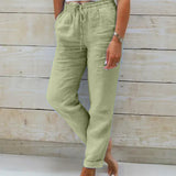 Modinzi pants Green / 8 (S) Lina Linen Drawstring Pants