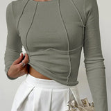 Modinzi Sage Green / 6 (XS) Linea Form – Sculpted Seam Long Sleeve Top