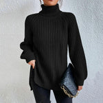 Modinzi black / 8 (S) Loren Muse – Chunky Rib Turtleneck Sweater