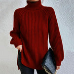 Modinzi dark pink / 8 (S) Loren Muse – Chunky Rib Turtleneck Sweater