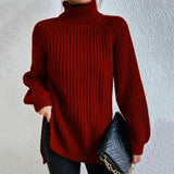 Modinzi dark pink / 8 (S) Loren Muse – Chunky Rib Turtleneck Sweater