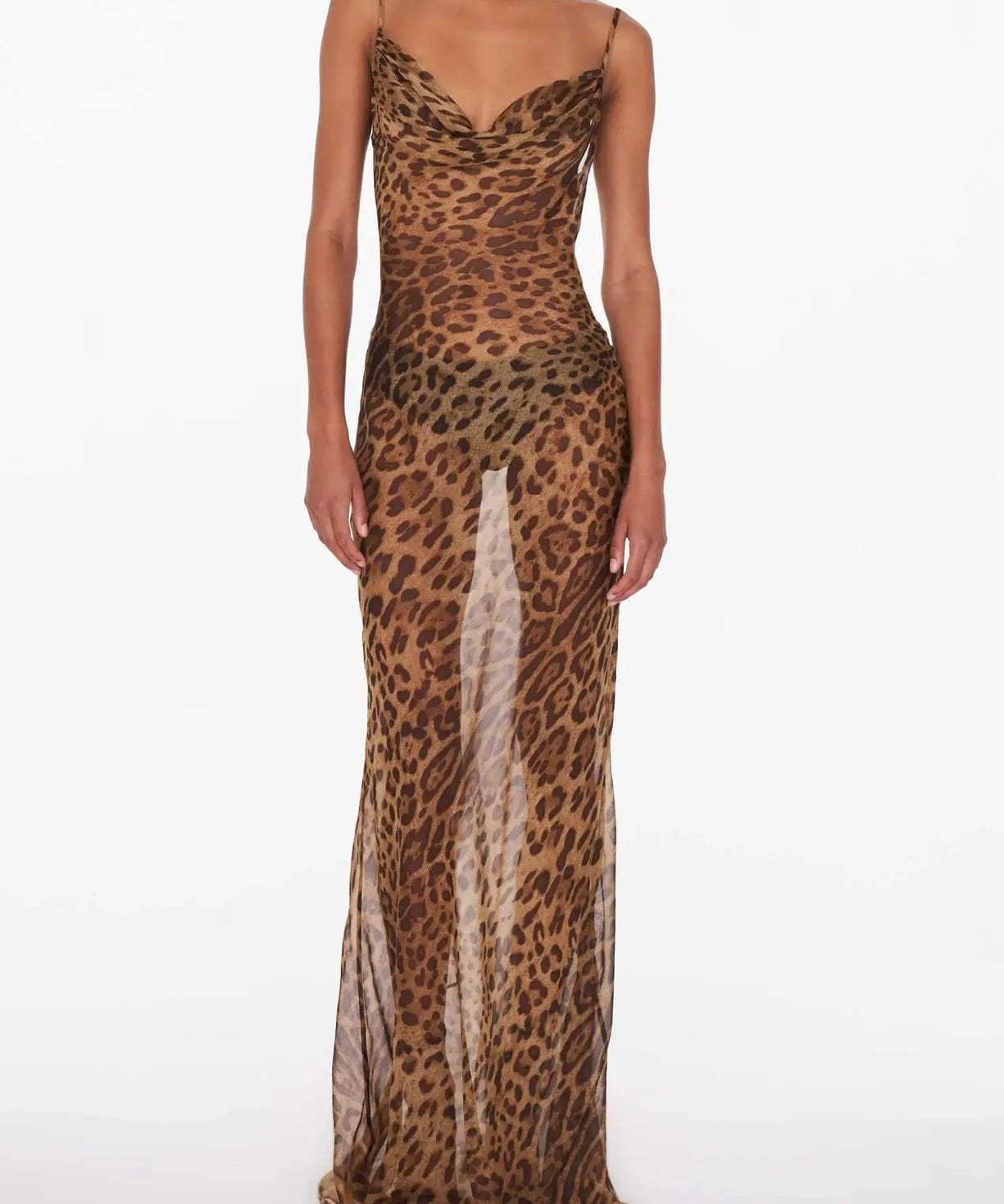 Modinzi Animal / 6 (XS) Lucent Wild – Cowl Neck Evening Dress