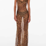 Modinzi Animal / 6 (XS) Lucent Wild – Cowl Neck Evening Dress