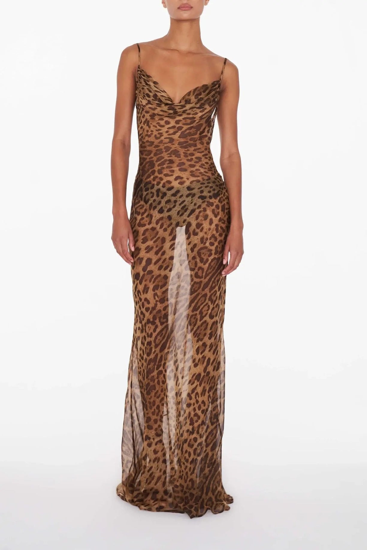Modinzi Animal / 6 (XS) Lucent Wild – Cowl Neck Evening Dress