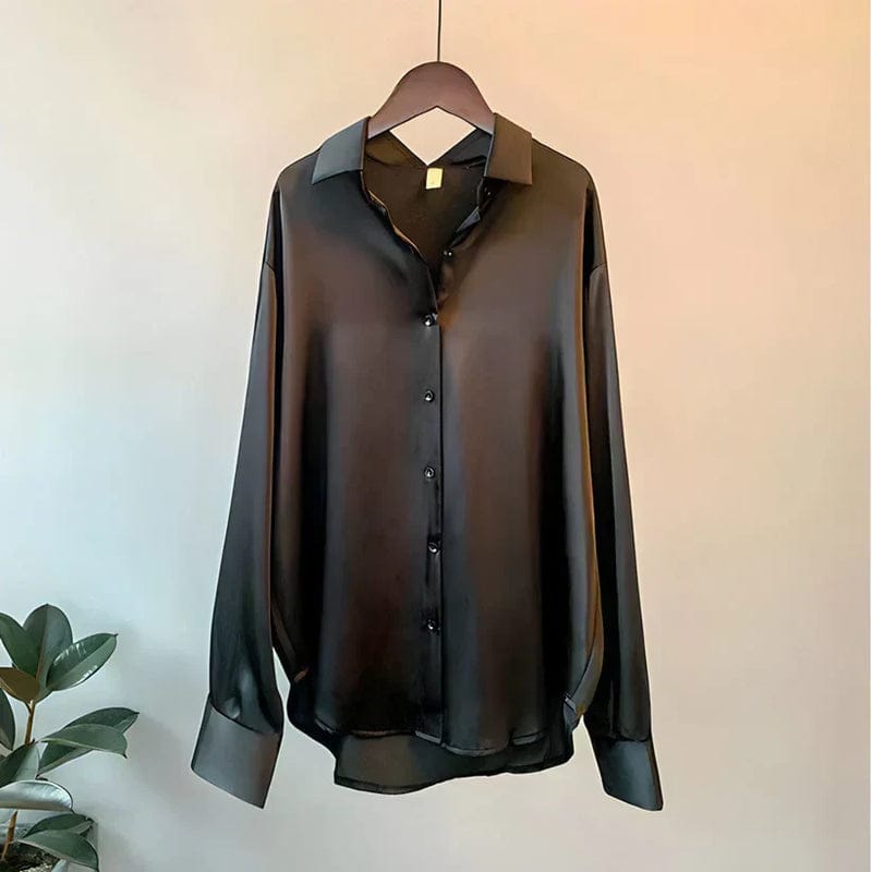 Modinzi black / 6 Luxe Flow – Oversized Silk Blouse