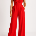 Modinzi Deep Red / 6 Luxe Grace – Wide Leg Wrap Jumpsuit