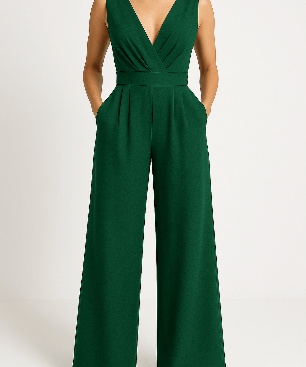 Modinzi Light Green / 6 Luxe Grace – Wide Leg Wrap Jumpsuit