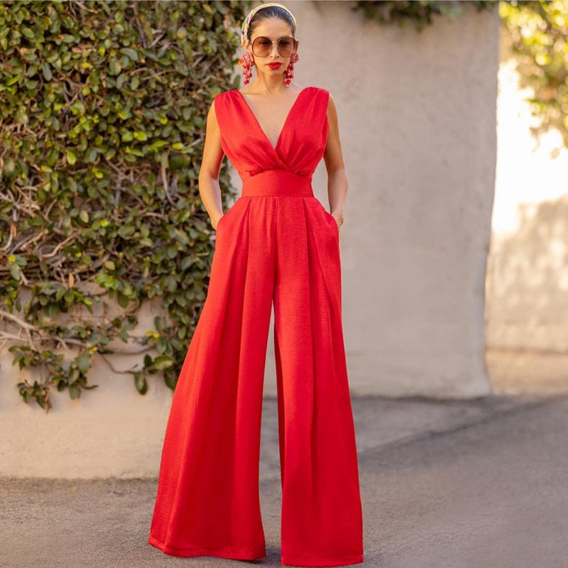 Modinzi Luxe Grace – Wide Leg Wrap Jumpsuit
