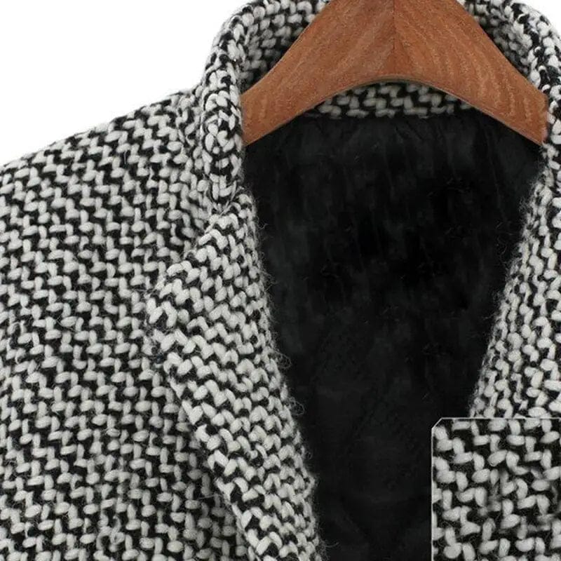 Modinzi Mae Crest – Tailored Houndstooth Long Coat