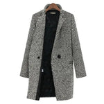 Modinzi Mae Crest – Tailored Houndstooth Long Coat