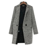 Modinzi Mae Crest – Tailored Houndstooth Long Coat