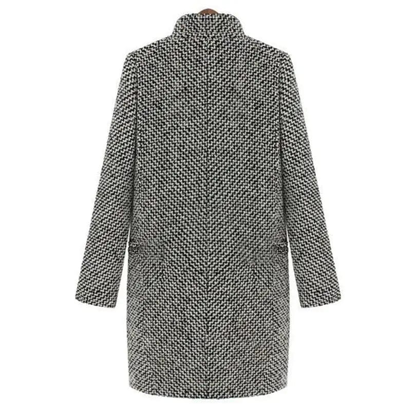 Modinzi Mae Crest – Tailored Houndstooth Long Coat