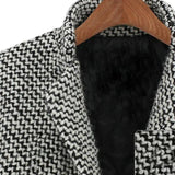 Mae Crest – Tailored Houndstooth Long Coat