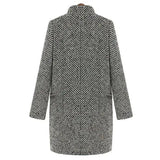 Mae Crest – Tailored Houndstooth Long Coat