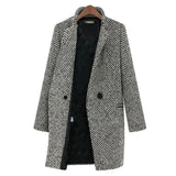 Mae Crest – Tailored Houndstooth Long Coat