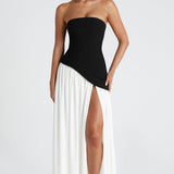 Eclipse Drama – Lace-Up Maxi Dress