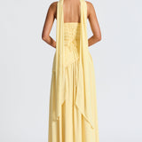 Eclipse Drama – Lace-Up Maxi Dress