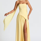 Eclipse Drama – Lace-Up Maxi Dress