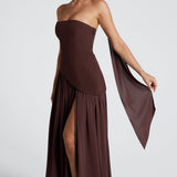Eclipse Drama – Lace-Up Maxi Dress
