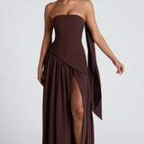 Eclipse Drama – Lace-Up Maxi Dress