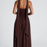 Eclipse Drama – Lace-Up Maxi Dress