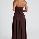 Eclipse Drama – Lace-Up Maxi Dress