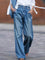 Modinzi Blue / 6 (XS) Mara Drape – Pleated Wide-Leg Jeans