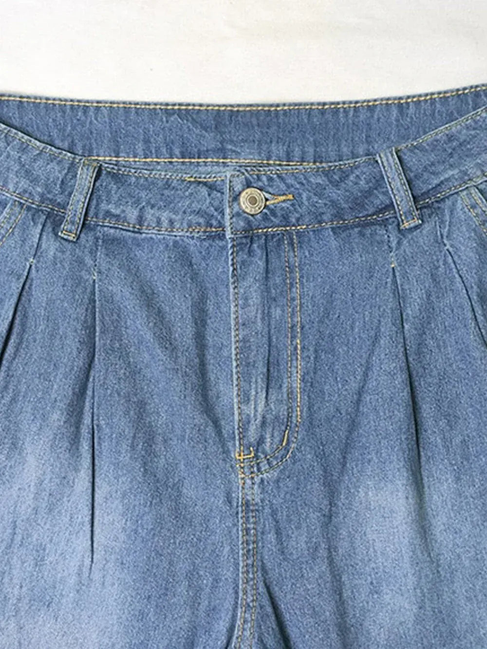 Modinzi Mara Drape – Pleated Wide-Leg Jeans