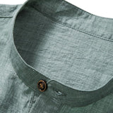 Modinzi mens set Men’s Casual Linen Set – Short Sleeve Shirt and Elastic Waist Pants