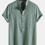 Modinzi mens set Men’s Casual Linen Set – Short Sleeve Shirt and Elastic Waist Pants