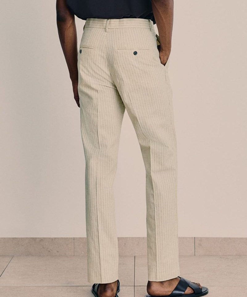 Modinzi Mens Trousers Men’s Classic Linen-Blend Tailored Pants – Slim Tapered Fit