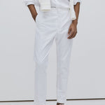 Modinzi Mens Trousers White / XS Men’s Classic Linen-Blend Tailored Pants – Slim Tapered Fit