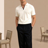 Modinzi men Shirts Men’s Contrast Trim Polo Shirt – Short Sleeve Smart Casual Knit Top