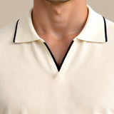 Modinzi men Shirts Men’s Contrast Trim Polo Shirt – Short Sleeve Smart Casual Knit Top