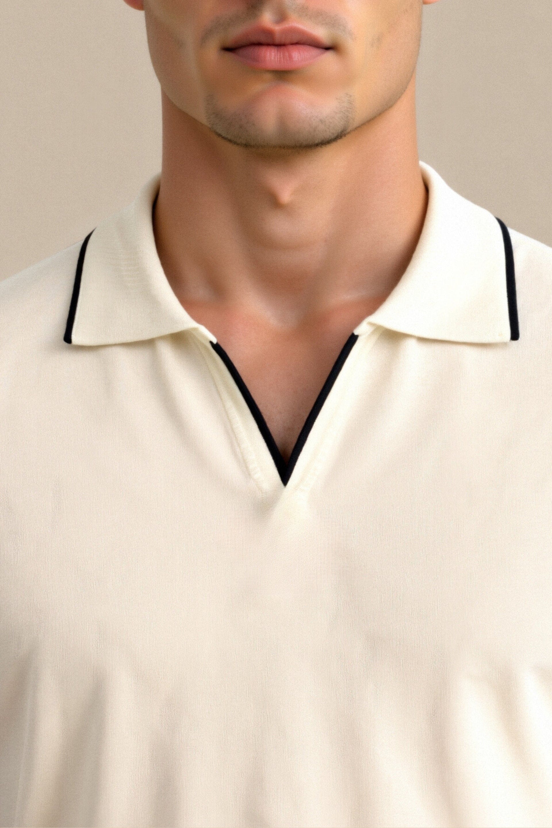 Modinzi men Shirts Men’s Contrast Trim Polo Shirt – Short Sleeve Smart Casual Knit Top