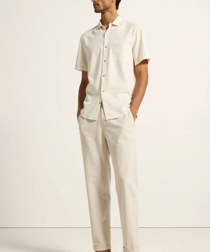 Modinzi Men Trousers Men’s Elastic Waist Smart Casual Trousers – Relaxed Fit Cotton Blend Pants