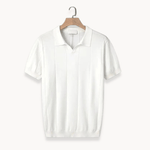 Modinzi mens Shirts White / S Men’s Lightweight Knitted Polo Shirt – Soft Short Sleeve Casual Top