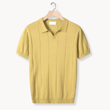 Modinzi mens Shirts Yellow / S Men’s Lightweight Knitted Polo Shirt – Soft Short Sleeve Casual Top