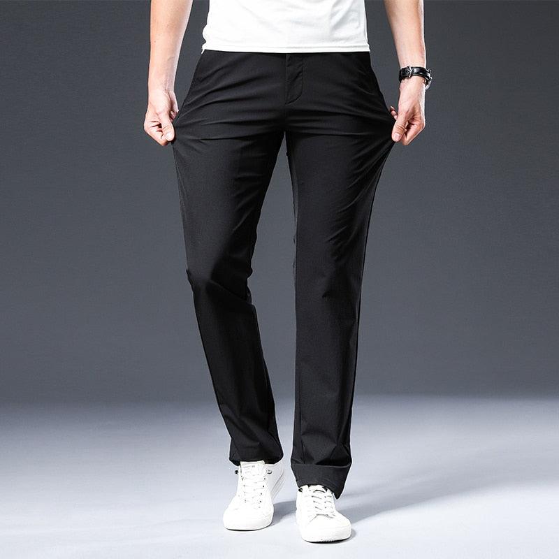 Modinzi Men Trousers black / 32 Men’s Lightweight Stretch Chino Pants – Slim Straight Comfort Fit
