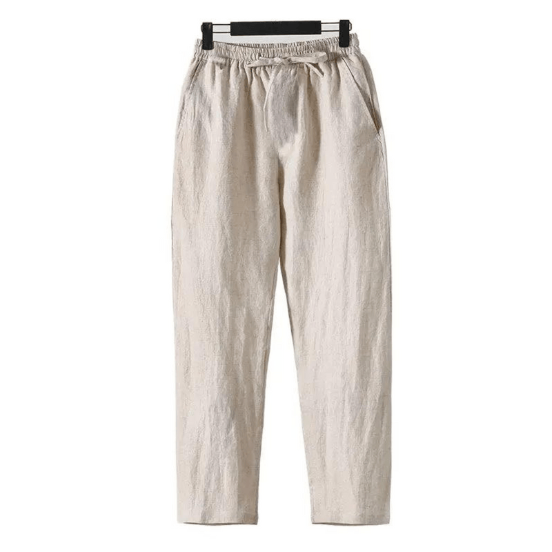 Modinzi Mens Trousers Men’s Linen Drawstring Pants – Relaxed Fit Lightweight Trousers