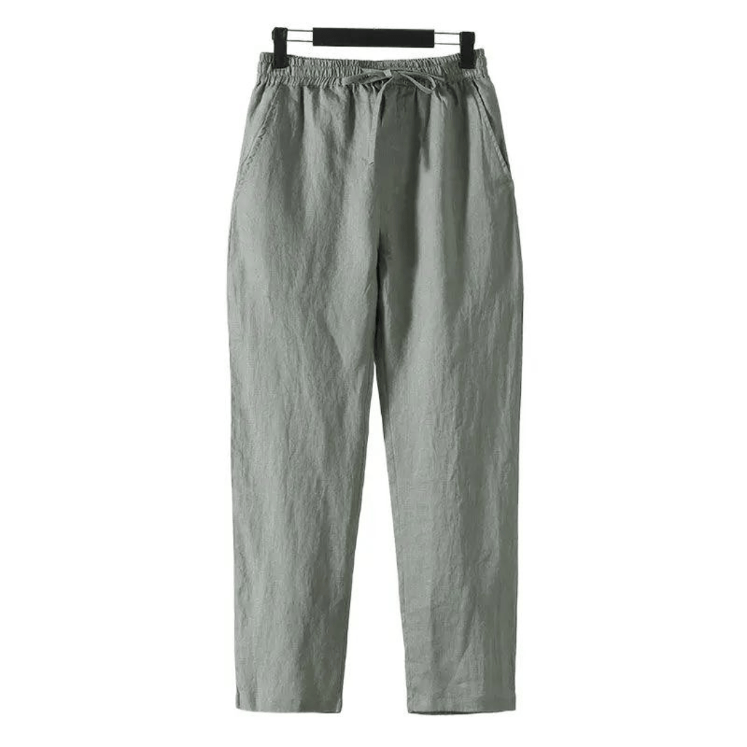 Modinzi Mens Trousers Men’s Linen Drawstring Pants – Relaxed Fit Lightweight Trousers