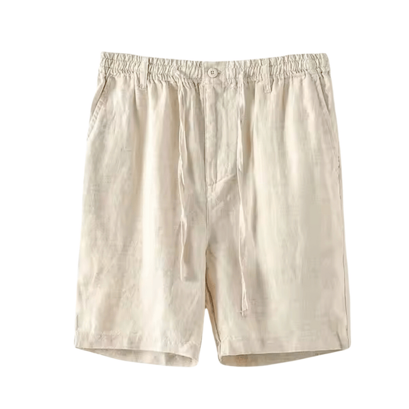 Modinzi mens Shorts Beige / S Men’s Linen Drawstring Shorts – Lightweight Casual Summer Shorts