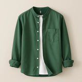 Modinzi mens Shirts Men's Mandarin Collar Casual Button Down Shirt – Long Sleeve Lightweight Cotton Top