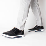 Modinzi mens shoes Men’s Perforated Leather Derby Shoes – Smart Casual Lace-Up Sneakers with Breathable Design