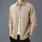Modinzi men Shirts Khaki / S Men’s Quilted Snap-Button Overshirt – Textured Long Sleeve Shirt