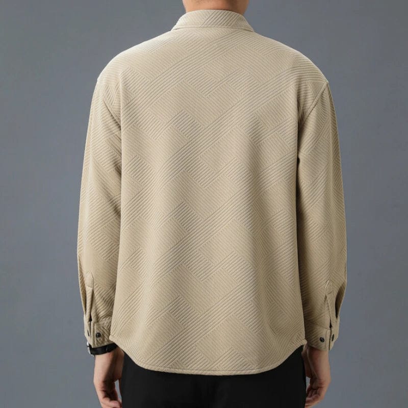 Modinzi men Shirts Men’s Quilted Snap-Button Overshirt – Textured Long Sleeve Shirt