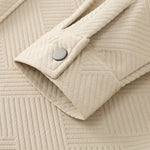 Modinzi men Shirts Men’s Quilted Snap-Button Overshirt – Textured Long Sleeve Shirt