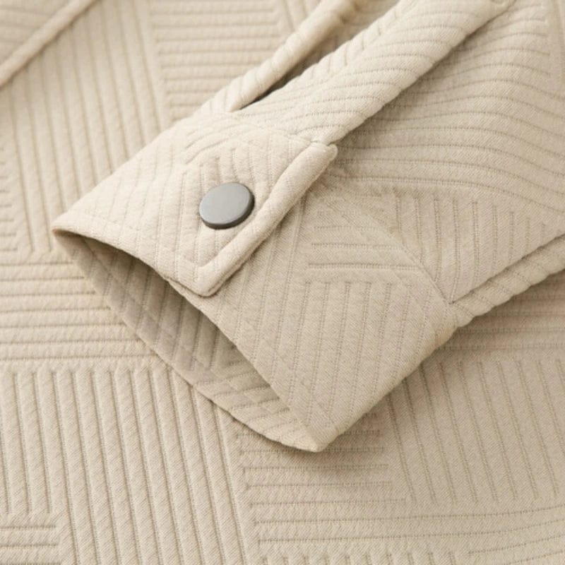 Modinzi men Shirts Men’s Quilted Snap-Button Overshirt – Textured Long Sleeve Shirt