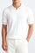 Modinzi men Shirts White / S Men’s Ribbed Knit Polo Shirt – Minimalist Short Sleeve Top